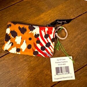 Vera Bradley Zip ID Case in Painted Feathers